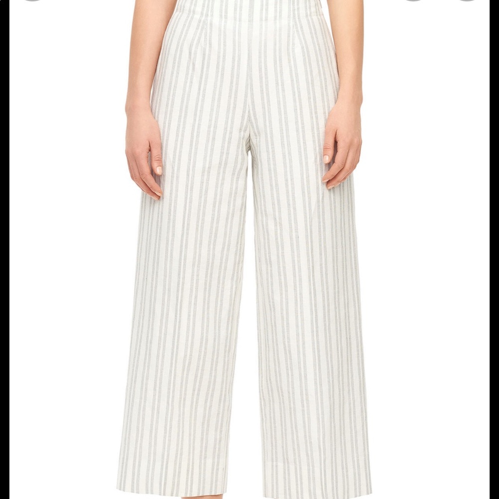 NWT Rebecca Taylor Striped Wide Leg Crop Pant, Size 0